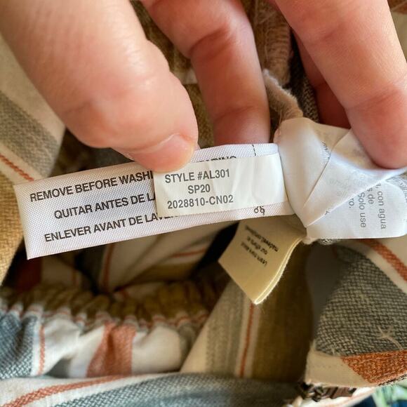 MADEWELL V-Neck Tie-Waist Jumpsuit Cotton Summer Beachy Size 2 Coastal Striped - Picture 11 of 11